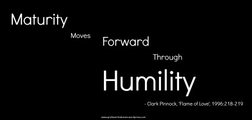 Maturity moves forward through humility
