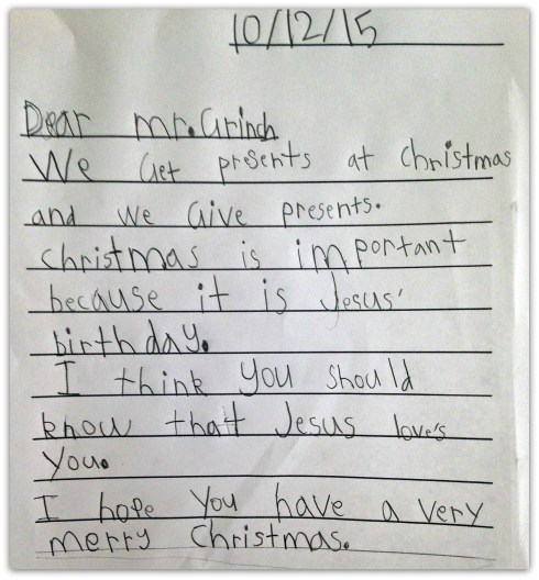 Border letter to Grinch Without name