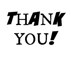 Thanks Word Art 16th April 2016